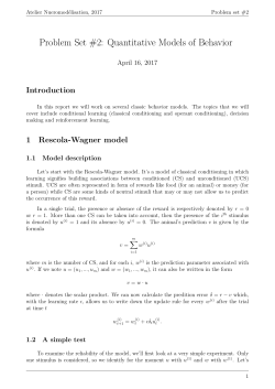 Problem Set #2: Quantitative Models of Behavior - LNC