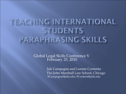 Paraphrasing: Teaching International Students