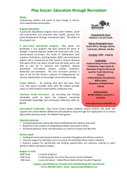 Read a one-pager by Play Socer: Education Through