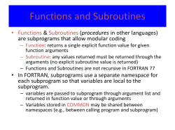 Functions and Subroutines