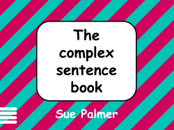 The Complex Sentence Book - Bolsover Church Of England Junior