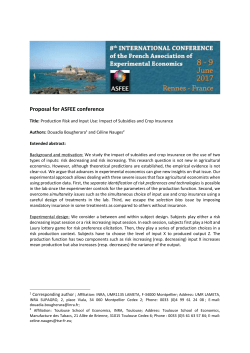 Proposal for ASFEE conference