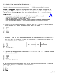 Phyics 121 Common Exam 1