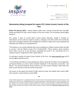 2017 Bucks County Teacher of the Year Nominations Open