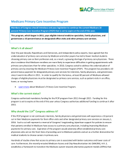 Medicare Primary Care Incentive Program