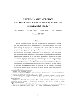 PRELIMINARY VERSION The Small Price Effect in Trading Prices