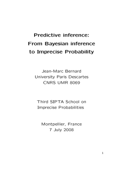 Predictive inference: From Bayesian inference to Imprecise Probability