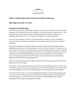 Policy: Conducting an open house for another brokerage BOD