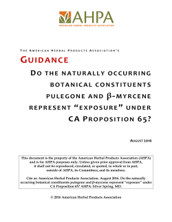 Proposition 65 : No Significant Risk Levels (NSRL) for Carcinogens