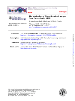Gene Expression by AIRE The Mechanism of Tissue