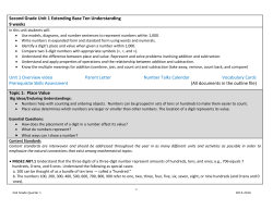 Second Grade Unit 1 Extending Base Ten