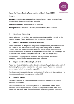 Notes of a Tenant Scrutiny Panel meeting held on 3 August 2015
