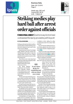 Striking medics play order against officials