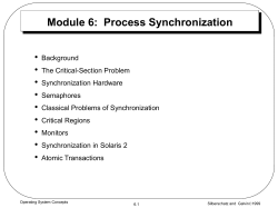 Module 7: Process Synchronization