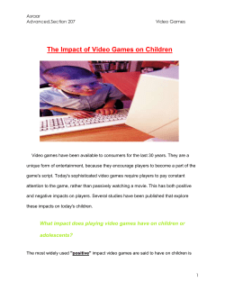 The Impact of Video Games on Children