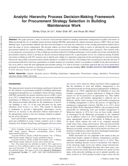 Analytic Hierarchy Process Decision-Making