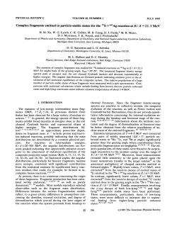 Complex fragments emitted in particle