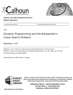 Dynamic Programming and the Backpacker`s Linear Search Problem