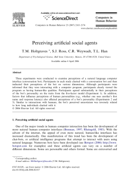 Perceiving artificial social agents