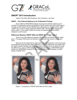 SWOP &reg; 2013 Introduction