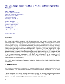 The Mixed Logit Model: The State of Practice