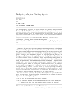 Designing Adaptive Trading Agents - UT Computer Science