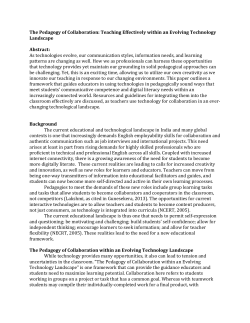 The Pedagogy of Collaboration