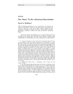 The “Duty” To Be a Rational Shareholder