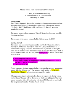 CDOM Mapper User Manual - SO COOL