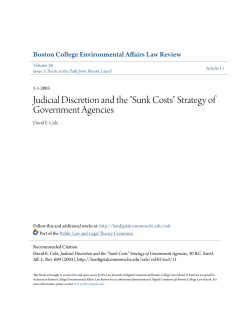 "Sunk Costs" Strategy of Government Agencies