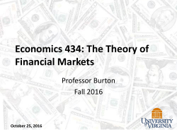 Economics 434 Financial Markets