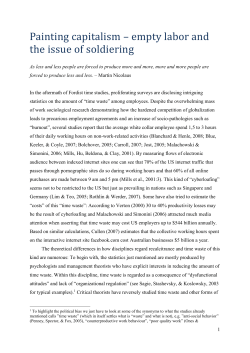 Empty labor - International Labour Process Conference