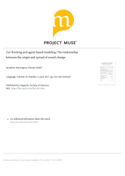 /u/-fronting and agent-based modeling The relationship between the