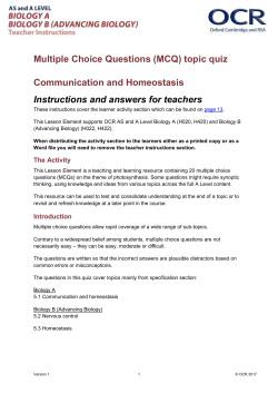 Communication and Homeostasis