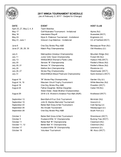 2017 wmga tournament schedule - Women`s Metropolitan Golf