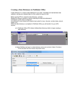 Creating a Data Dictionary in Pathfinder Office