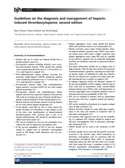 Diagnosis and management of heparin induced thrombocytopenia