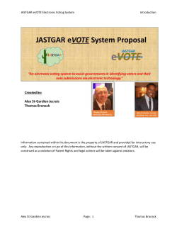 JASTGAR eVOTE Electronic Voting System Introduction Information