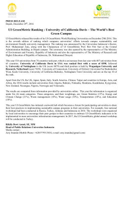 Press Release - UI GreenMetric