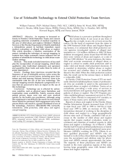 Use of Telehealth Technology to Extend Child Protection Team