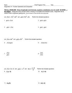 Name PreAP Algebra II Per_______ Date Assignment 14