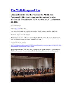 But this year I want to recognize ADULT amateur musicians.