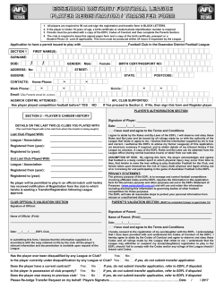 Page 1 1. All players are required to fill out and sign the registration