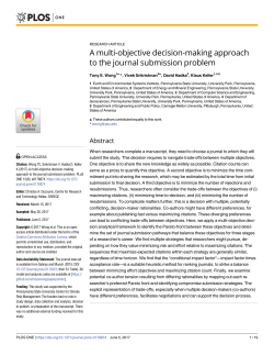 A multi-objective decision-making approach to the journal