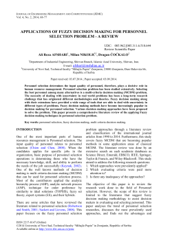 applications of fuzzy decision making for personnel selection problem
