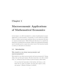 Macroeconomic Applications of Mathematical Economics