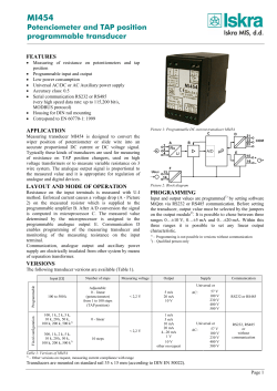 Potenciometer and TAP position programmable transducer