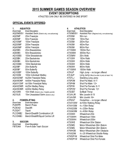 2015 summer games season overview event descriptions
