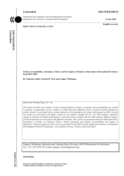 School Accountability, Autonomy, Choice, and the