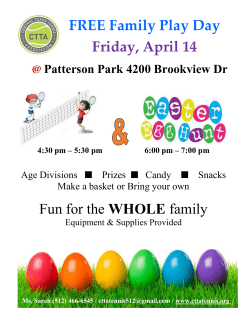 Fun for the WHOLE family FREE Family Play Day Friday, April 14